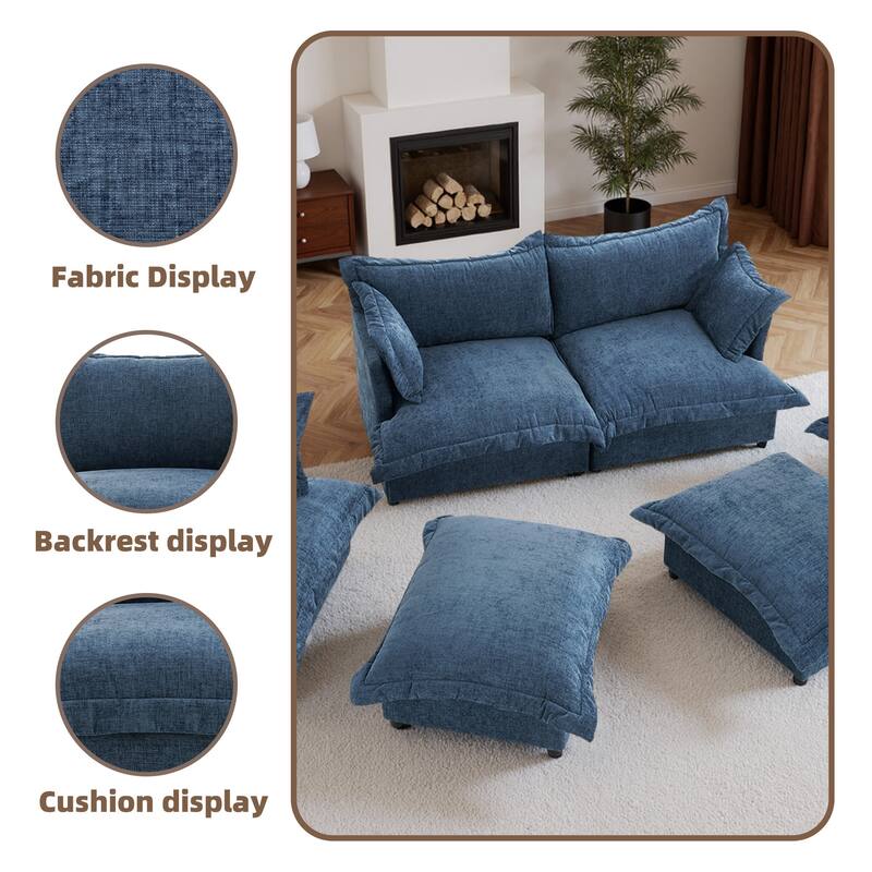 6-Piece Chenille Cloud Modular Living Room Set