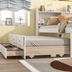 preview thumbnail 22 of 22, Full Size Bed with Twin Trundle, 3 Drawers, Headboard Bookcase, Compact designed for Student & Kids, Bedroom Furniture