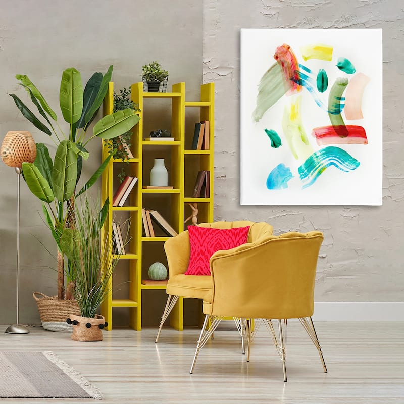 Stupell Modern Curved Brush Strokes Canvas Wall Art Design By Gemma Bardot