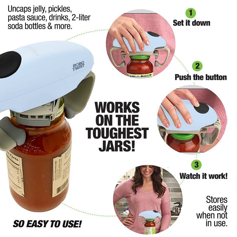 Robo Twist Electric Jar Opener Automatic Hands-Free Kitchen Gadget