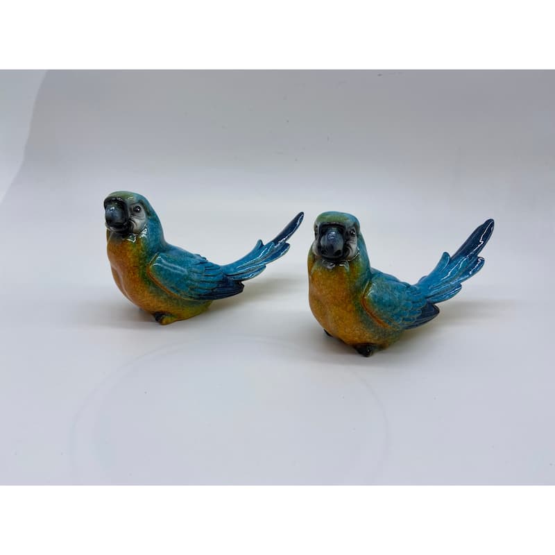 Blue Parrots Set of 2