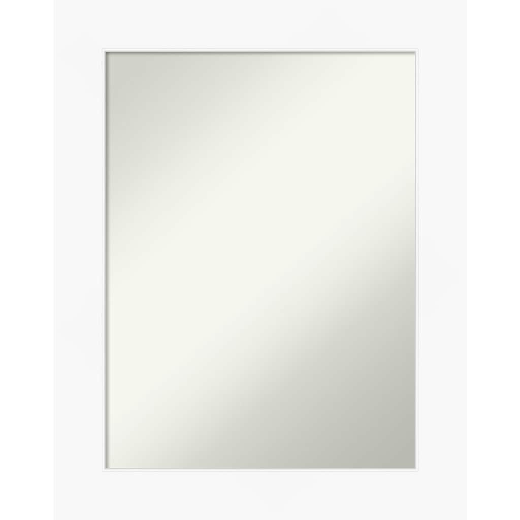 Non-Beveled Bathroom Wall Mirror - Cabinet White Frame