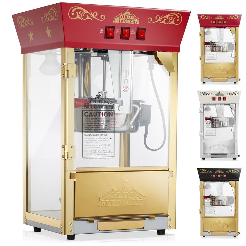Movie TheaterStyle Countertop Popcorn Machine with 8oz Kettle