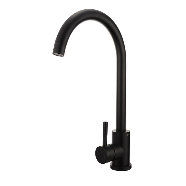 Single Handle Kitchen Faucet in Black Finish - On Sale - Overstock ...