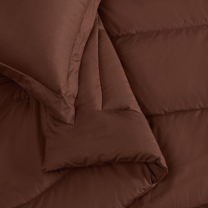 Brooklyn Loom Solid Cotton Percale Comforter Set