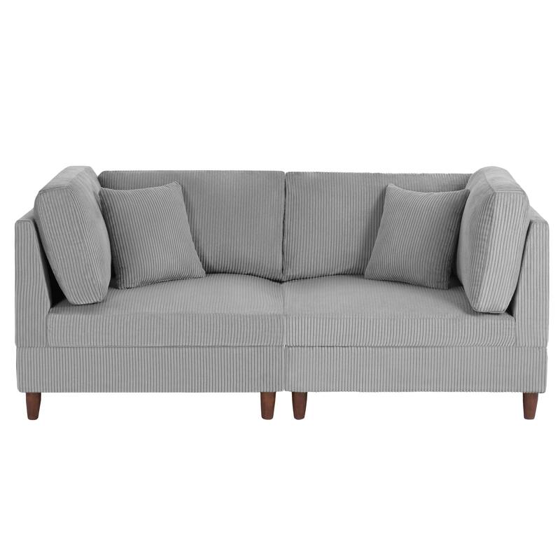 Modern Oversized Modular Corduroy Sectional Sofa Set