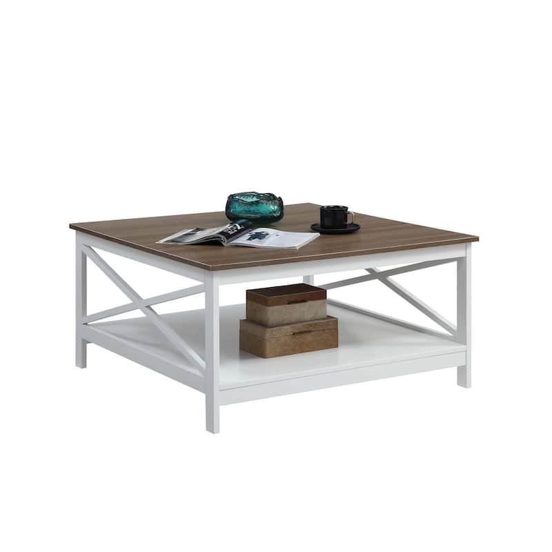 Convenience Concepts Oxford 36" Square Coffee Table with Shelf