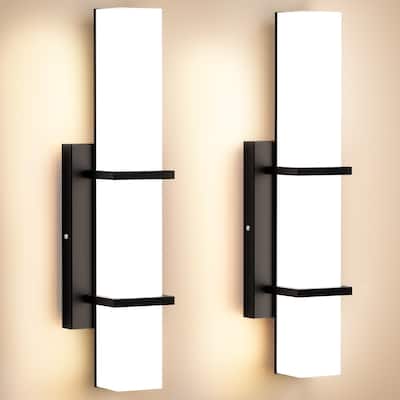 Set of 2 Modern 17.6 Inch Wall Sconces, 3 Color Temperatures