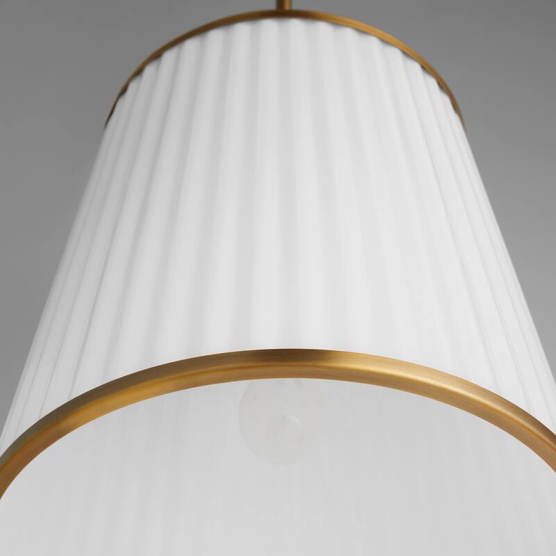 Quorum International 8309-3 Marlon 14" Wide Pendant with Ribbed, Opal