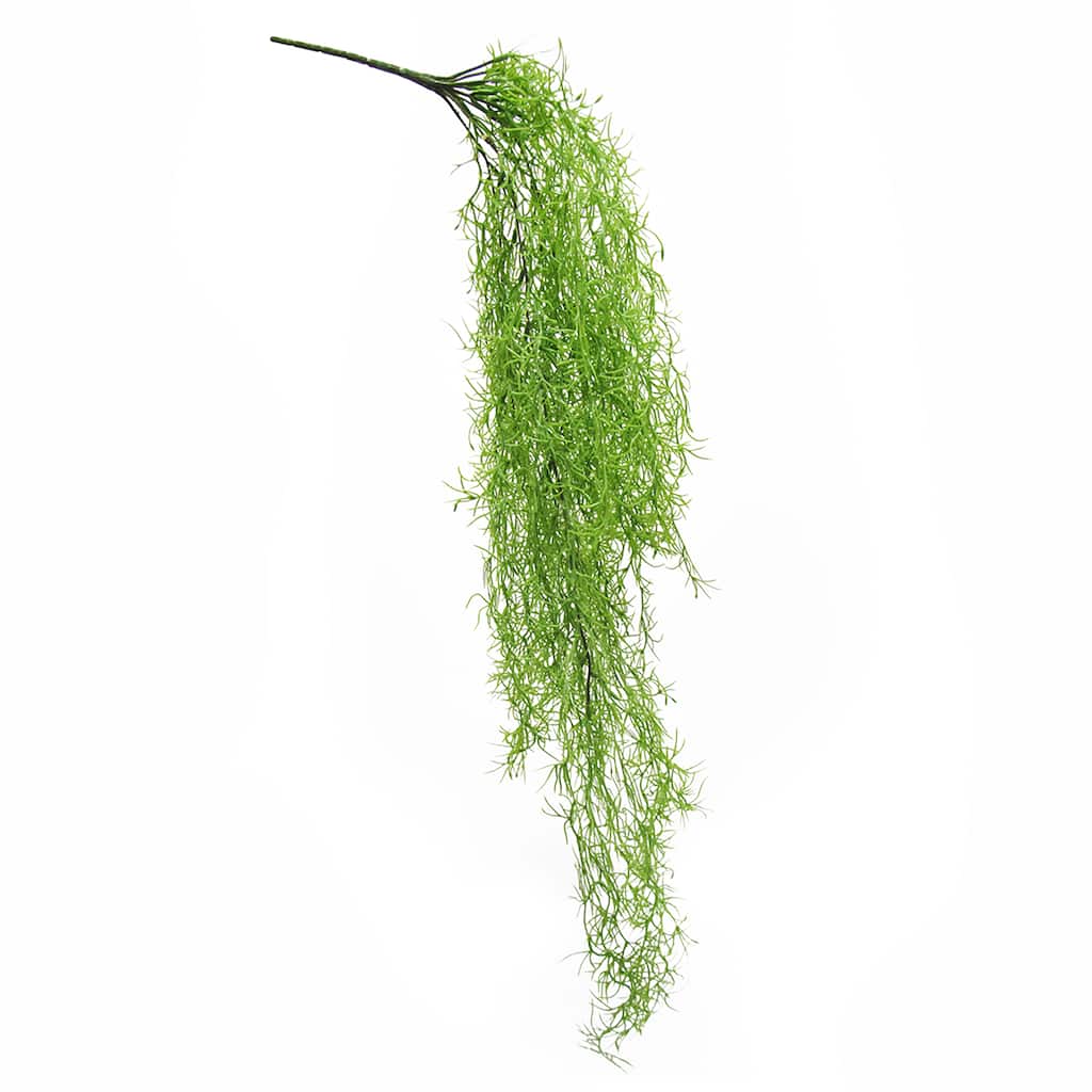 Set of 2 Light Green Artificial Spanish Moss Hanging Air Plant Greenery Foliage Bush 34in - 34" L x 9" W x 3" DP