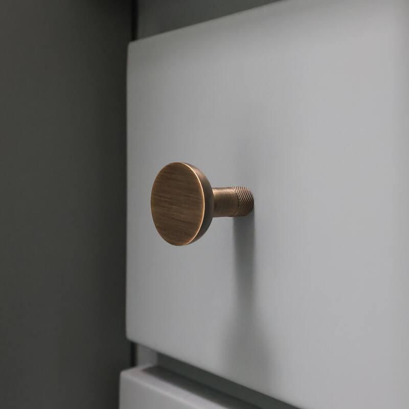 Hapny Home K32 Knurled 1-3/16" Modern Industrial Luxury Solid Metal