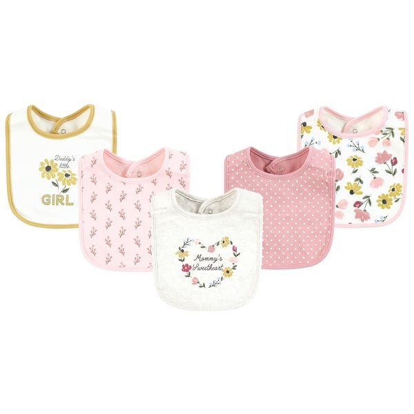 slide 1 of 1, Hudson Baby Infant Girl Cotton Bibs, Soft Painted Floral, One Size - Soft Painted Floral - One Size One Size - Soft Painted Floral