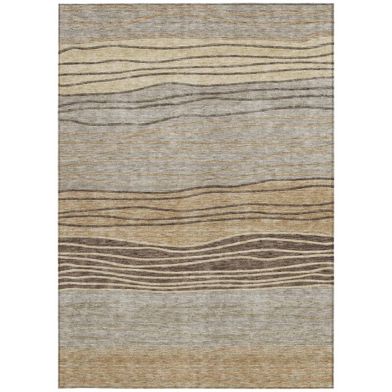 HomeRoots Striped Transitional Rectangle Outdoor Rug