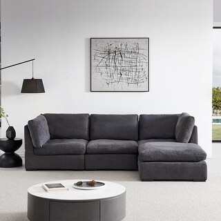 L Shape Modular Soft Fabric Sofa - Bed Bath & Beyond - 39317012
