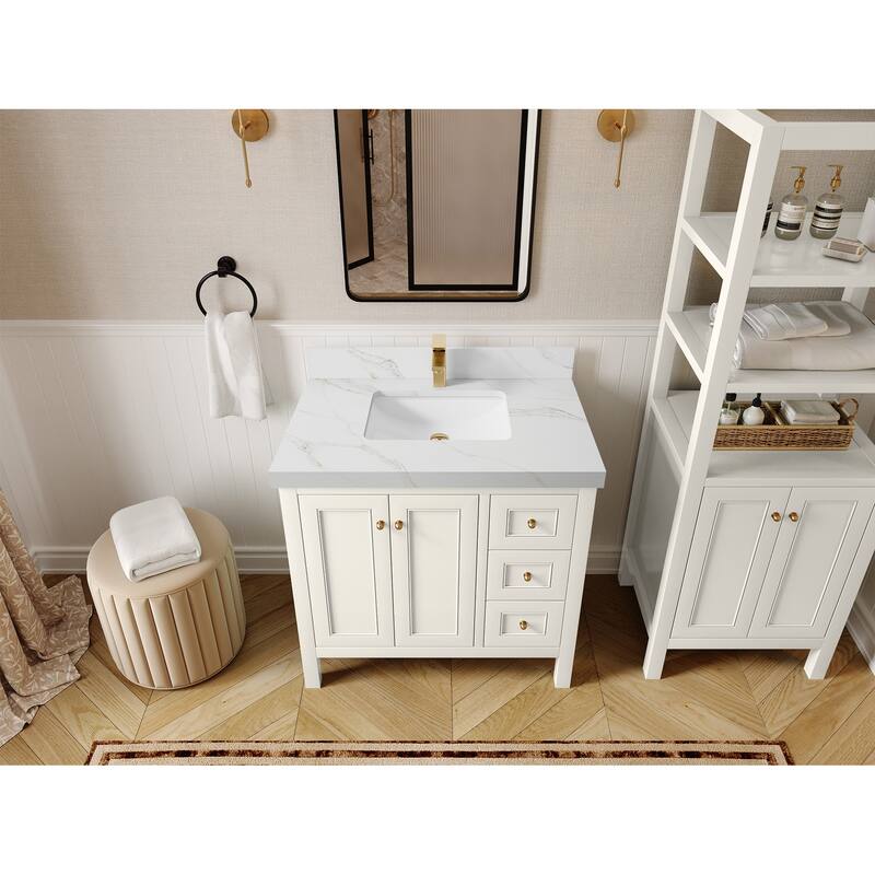 Willow Collections 36 in. W x 22 in. D Nashville Center Left Sink Bathroom Vanity with Countertop