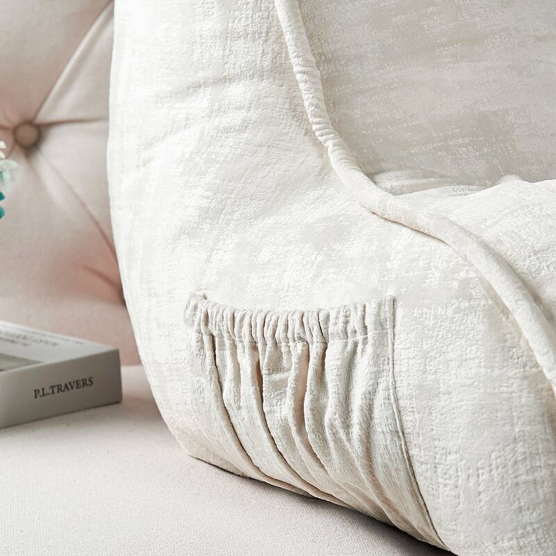 Textured Velvet Bedrest Reading Pillow Cover & Filling