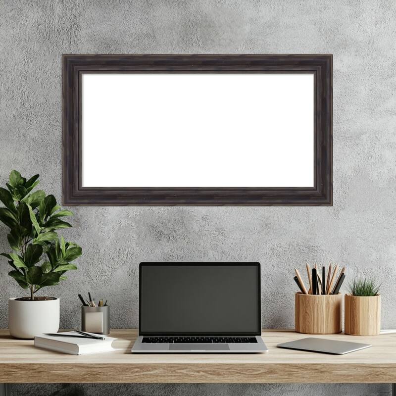 Amanti Art Rustic Pine Black Narrow Framed Dry Erase Magnetic Board