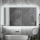 preview thumbnail 1 of 19, ExBrite 40 x 24 inch,Anti Fog,LED Bathroom Mirror,Night Light,Dimmable,Touch Button,Slim,Waterproof IP44,Horizontal Mounted