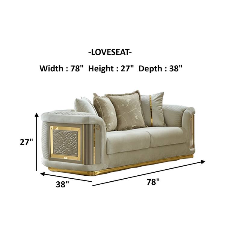 Divinia 2 Pieces Living Room Sets 2 Sofa 2 Chair