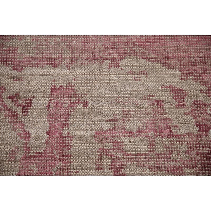 Pink Modern Abstract Area Rug Hand-Knotted Wool Carpet - 7'11"x 9'8"