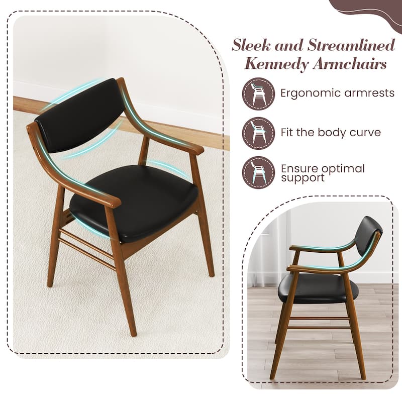 Gymax Set Of 4 PU Leather/Velvet Dining Chair w/ Padded Seat & Back