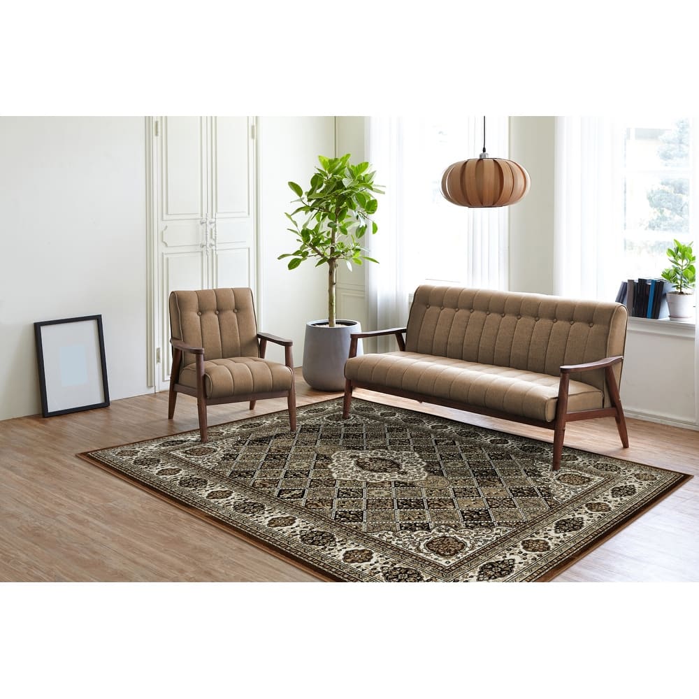 Prime Collection Border Brown/Cream Area Rug