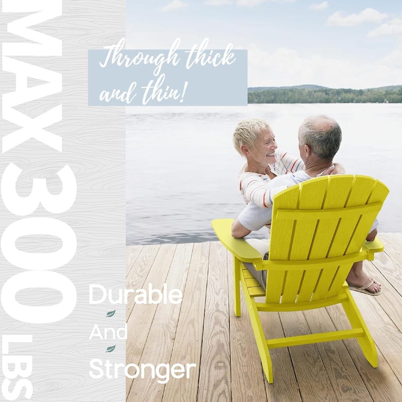 WINSOON All Weather HIPS Outdoor Plastic Adirondack Chairs