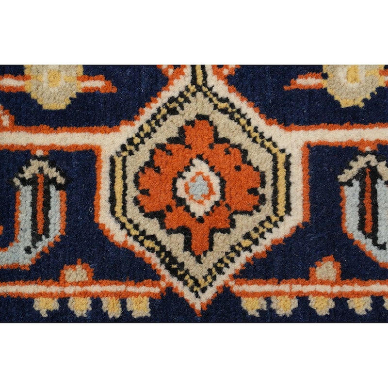 Hand Knotted Oriental 100% Wool Carpet Traditional Medallion Beige & Ivories Heriz (serapi) Area Rug - 8' 4'' X 6' 0''