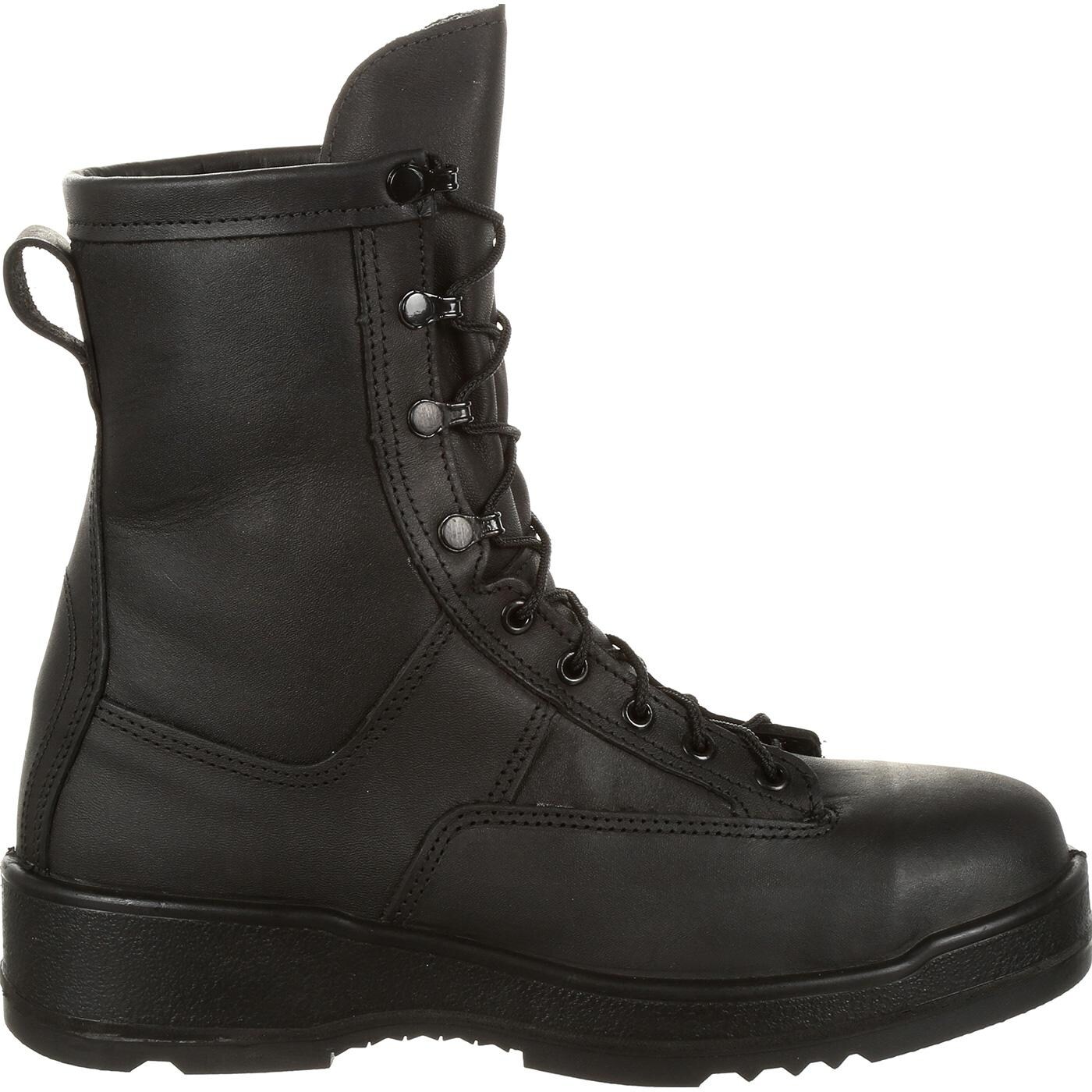 black steel toe military boots
