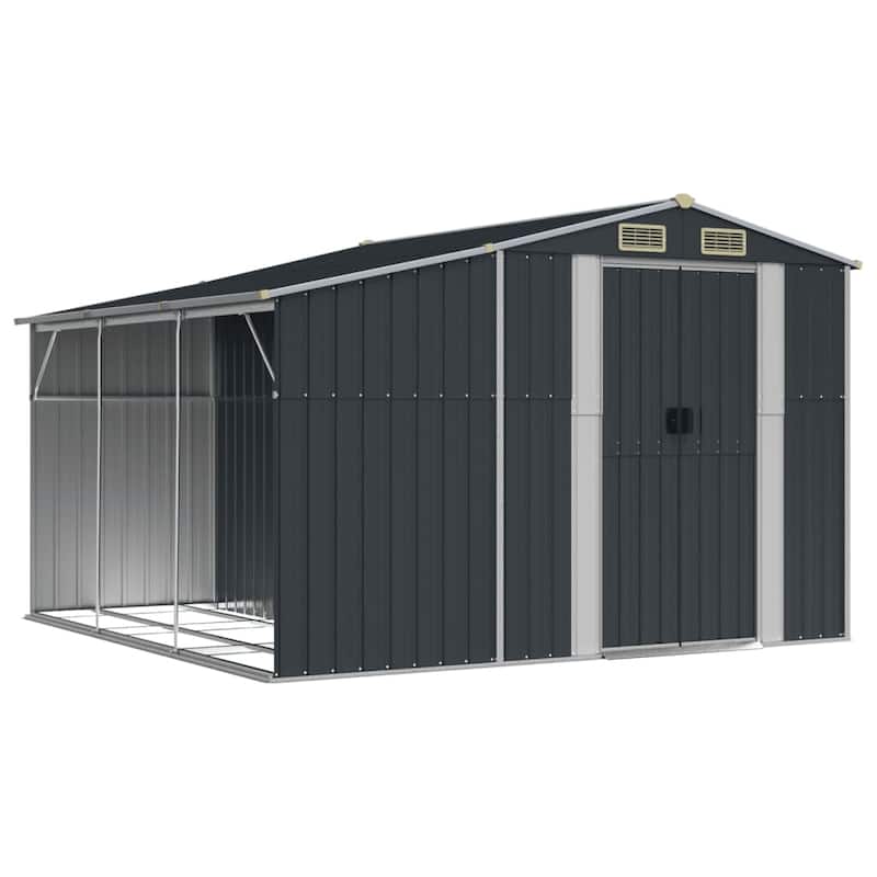 vidaXL Garden Shed Metal Outdoor Storage Tool Shed House Galvanized Steel