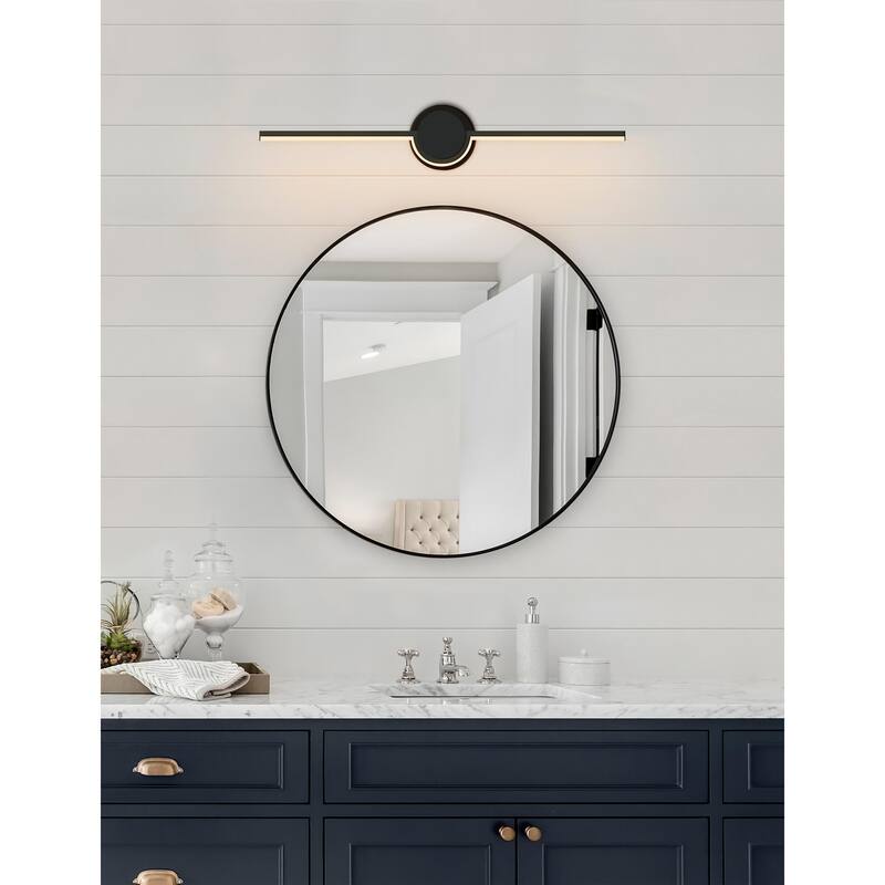 Justice Design Group Semicirculo ADA 24" LED Linear Wall/Bath Sconce - Matte Black Finish