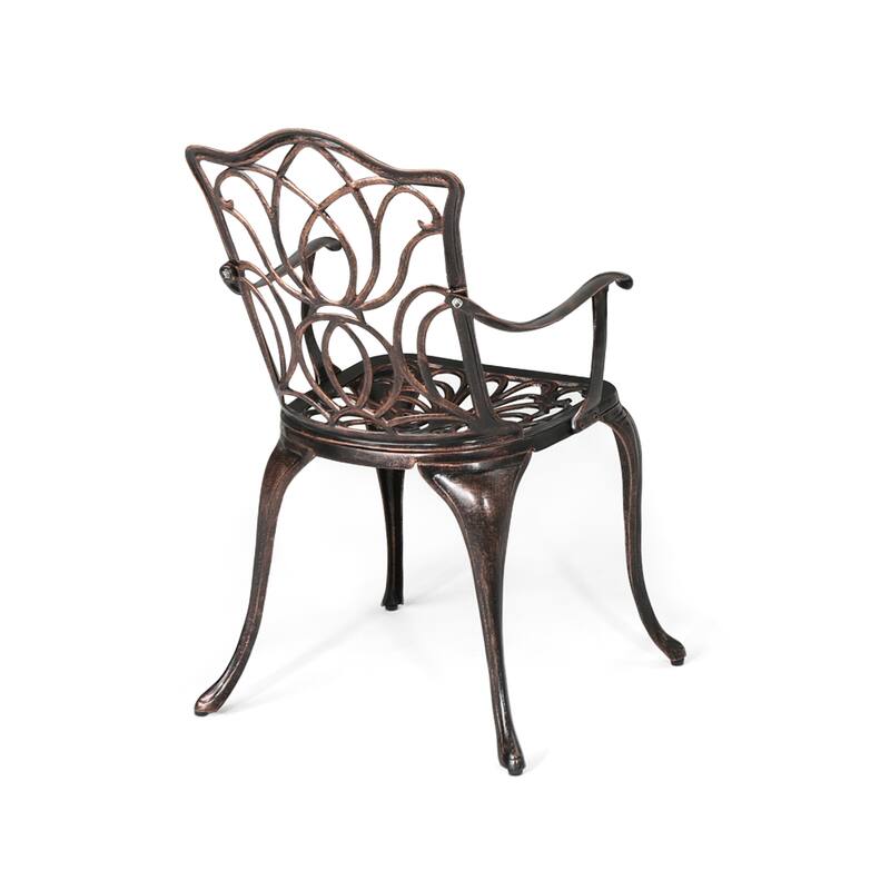 Tucson Cast Aluminum Outdoor Dining Chairs by Christopher Knight Home