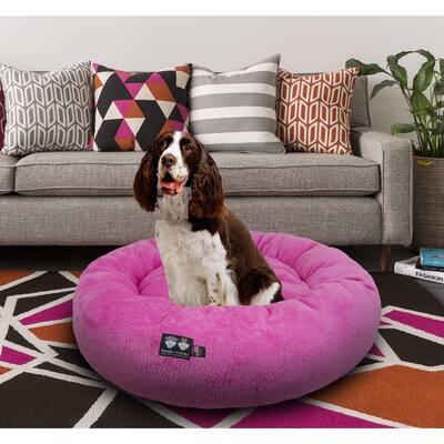Bessie and Barnie Ultra Plush Deluxe Comfort Pet Dog & Cat Pink Snuggle Bed- Machine Washable, Made in the USA