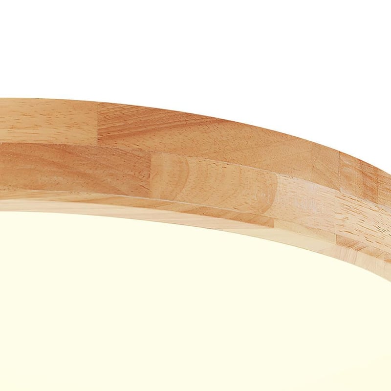Dimmable Round Wooden LED Flush Mount Ceiling Light
