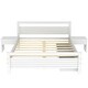 preview thumbnail 4 of 7, Modern Queen Size Wooden Bed with 2 Storage Drawers, Platform Bed with 2 Bedside Tables, White