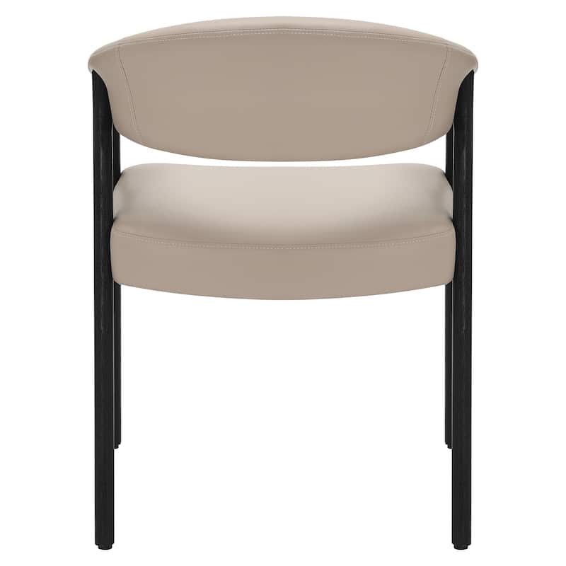 Mid-Century Modern Faux Leather & Solid Wood Dining Chair, Set of 2