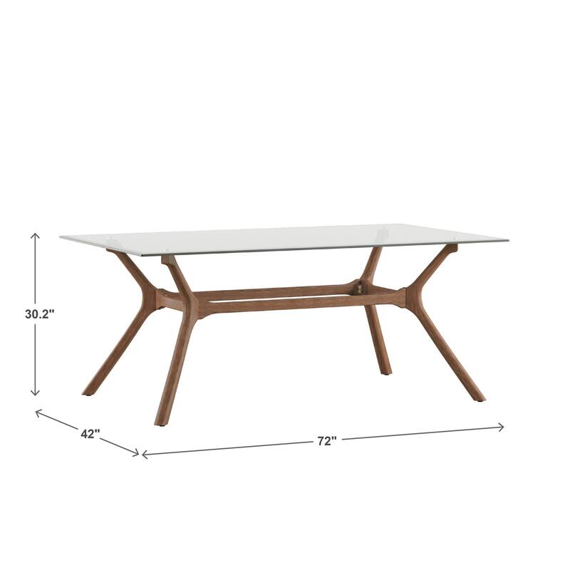 Nadine Mid-Century Dark Walnut Finish Rectangular Dining Table by iNSPIRE Q Modern