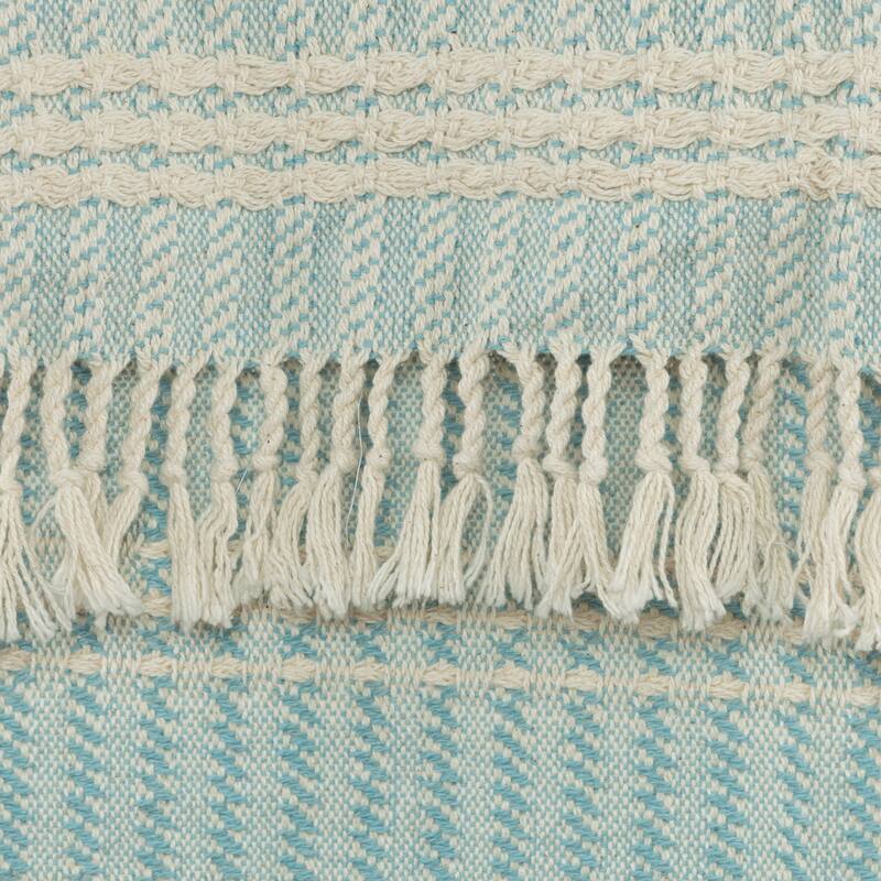 Rizzy Home Hand-made Modern Striped Throw Blanket