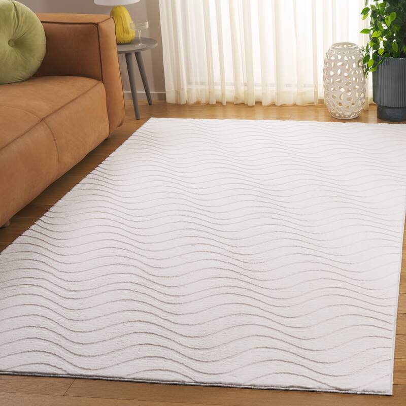SAFAVIEH Faux Dalal Rabbit Fur Machine Washable Slip Resistant Shag Rug - 8' x 10' - Ivory