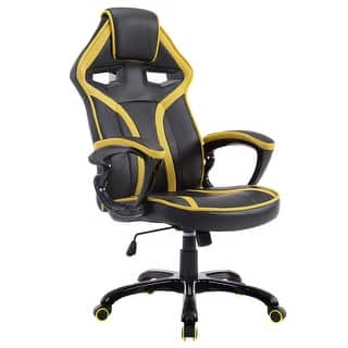 Yellow Leather Office Conference Room Chairs For Less Costway Race Car Style Bucket Seat Office Chair High Back Racing Gaming Desk Task