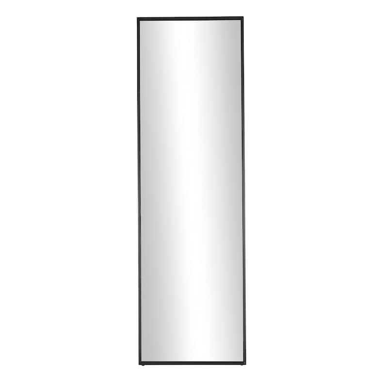 Metal Foldable Room Floor Mirror with Thin Minimalistic Frame - Black - Roche River Decor