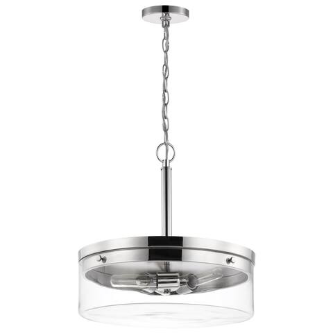 Intersection 3 Light Pendant Polished Nickel with Clear Glass - Polished Nickel