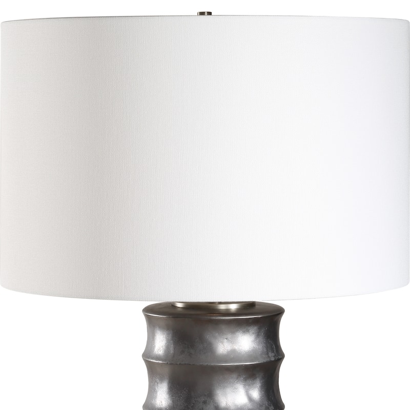 Scalloped Table Lamp with Drum Shade - 28.5"