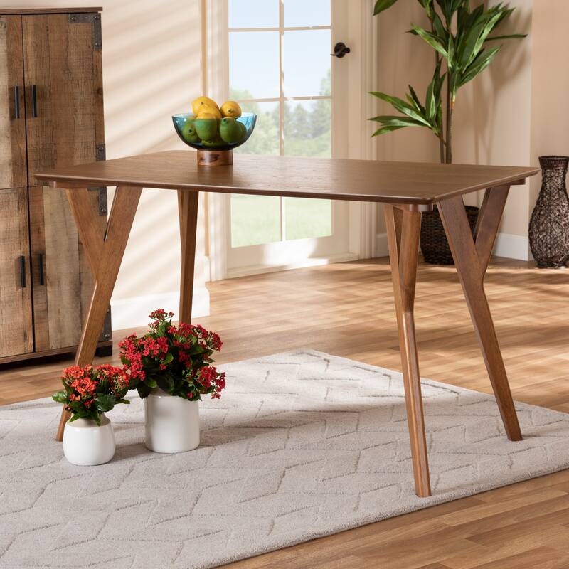 Sahar Walnut Brown Finished Wood Dining Table