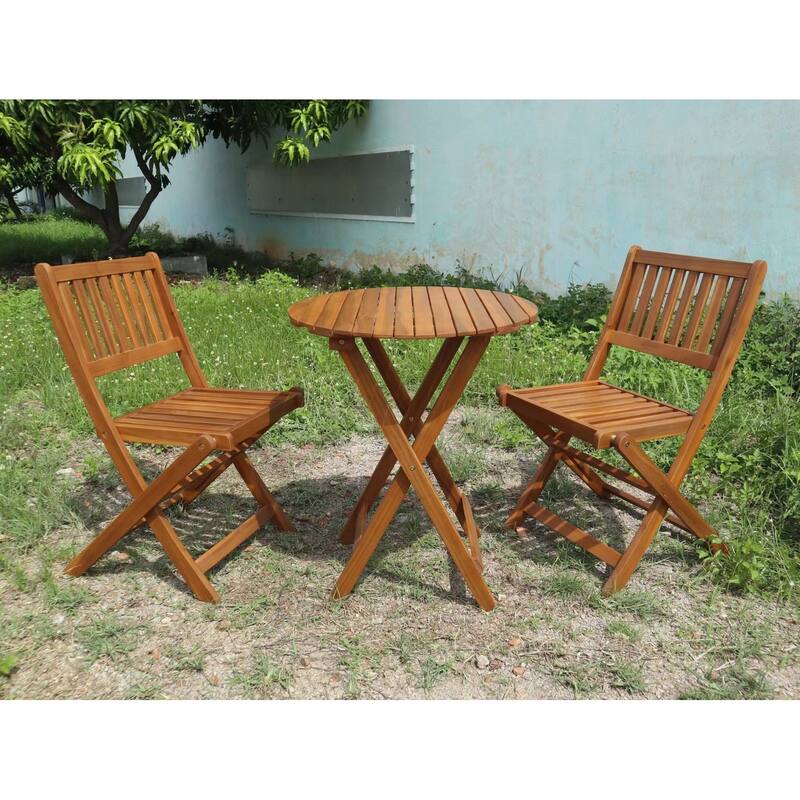 3-Piece Acacia Wood Bistro Set
