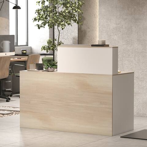 Kerrogee Rectangular Wood Reception Desk See Working Desk Oak