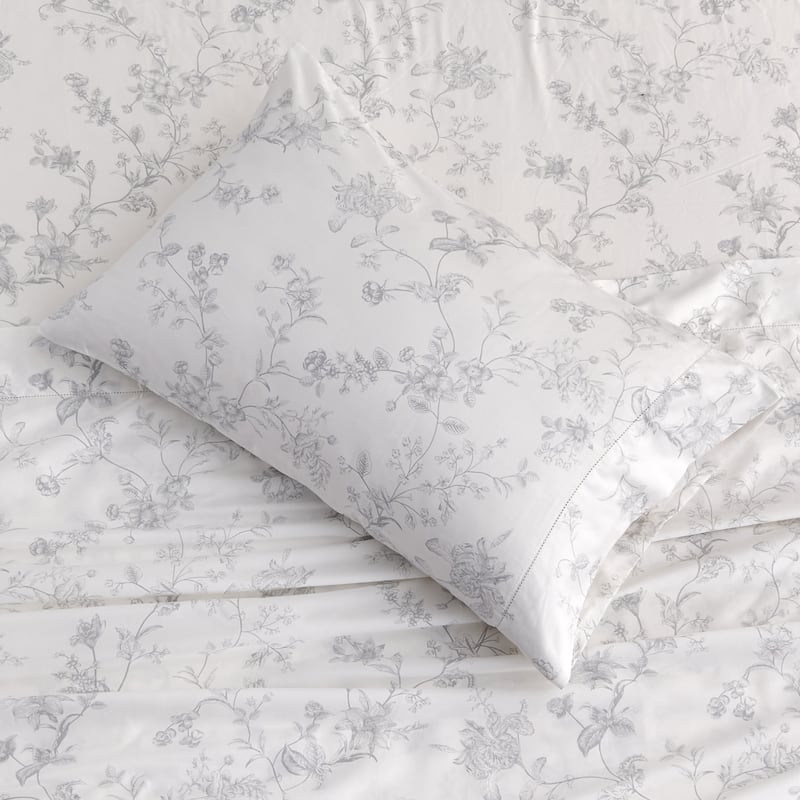 Printed Design Cotton Collection 400TC Hemstitch Garden Bouquet Collection