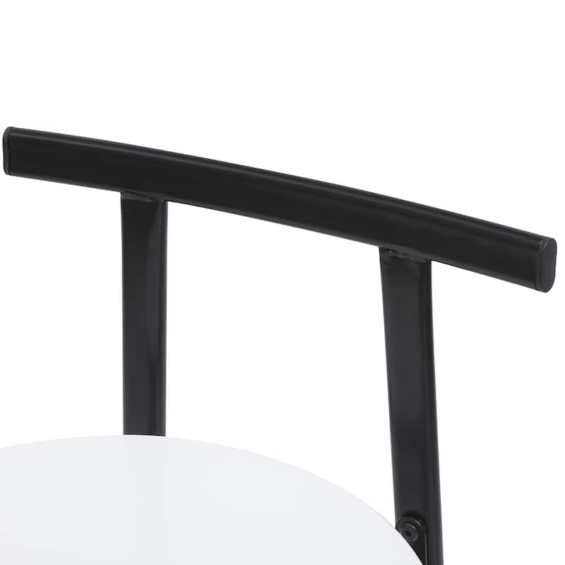 Armless Counter Height Bar Stool Set of 3, with Metal Frame and Wooden Seat