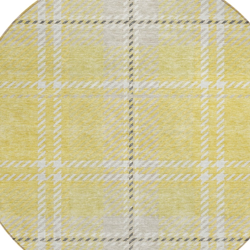 HomeRoots Plaid Transitional Rectangle Outdoor Rug