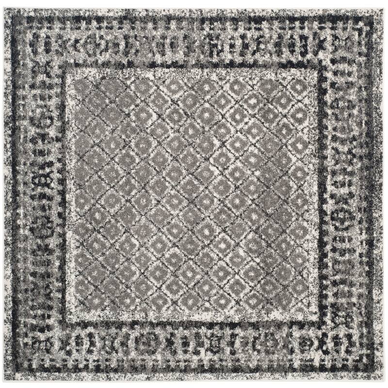 SAFAVIEH Adirondack Cass Distressed Rug - 4' Square - Ivory/Silver